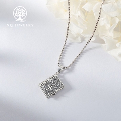 Charm bạc mặt dây chuyền kinh thánh treo