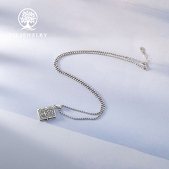 Charm bạc mặt dây chuyền kinh thánh treo