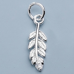 Charm bạc chiếc lá treo