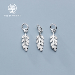 Charm bạc chiếc lá treo