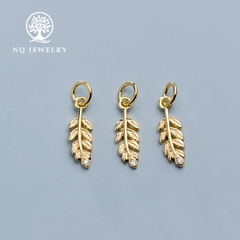 Charm bạc chiếc lá treo
