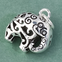 Charm bạc hình con voi treo