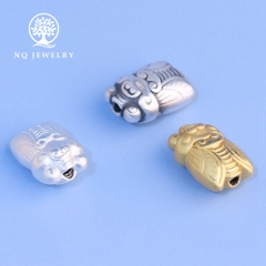 Charm bạc Ngọc thiền ( ve sầu) xỏ ngang