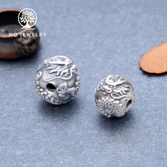 Charm bạc hình rồng xỏ ngang (thái)