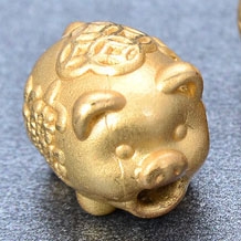 Charm bạc heo may mắn xỏ ngang