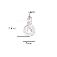 Charm bạc đồng xu treo