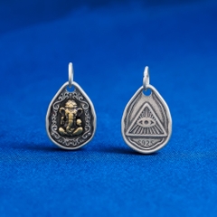 Charm bạc hình thần Ganesha - thần đầu voi treo