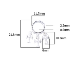 Charm bạc tròn lồng hạt có Thập giá treo