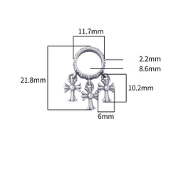 Charm bạc tròn lồng hạt có Thập giá treo