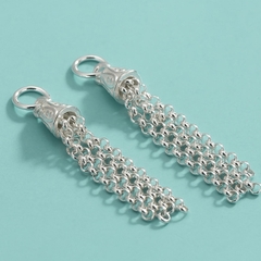 Charm bạc dây xích tua rua treo