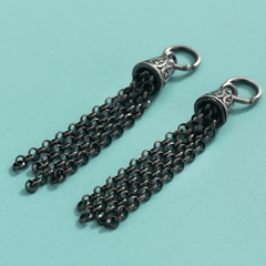 Charm bạc dây xích tua rua treo