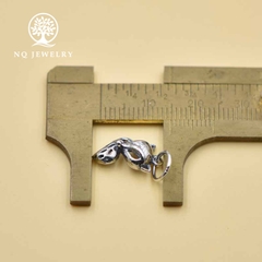 Charm bạc mặt hồ ly rỗng treo