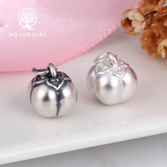 Charm bạc quả hồng ruyi treo