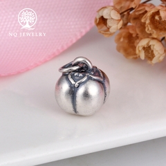 Charm bạc quả hồng ruyi treo