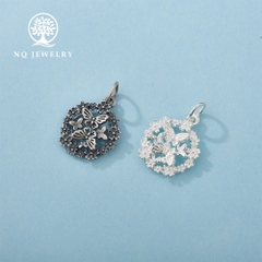 Charm bạc vòng hoa mặt bướm treo