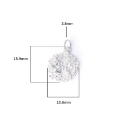 Charm bạc vòng hoa mặt bướm treo