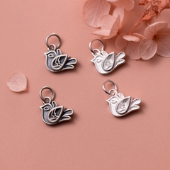 Charm bạc chim bồ câu treo