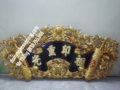 Cuốn thư trúc hóa rồng gỗ mít