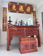 Bộ hoành phi câu đối gỗ hương cho thờ tư gia