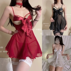 Váy ngủ ren hở ngực buộc dây