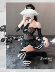 Váy ngủ Cosplay bó sát dài tay cà vạt