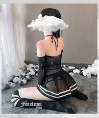 Váy ngủ Cosplay bó sát dài tay cà vạt