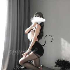 Bộ ngủ chân váy áo ren thư ký sexy