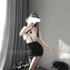 Bộ ngủ chân váy áo ren thư ký sexy