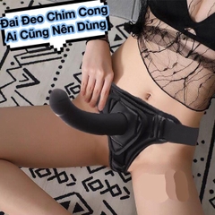 Dương vật giả đai đeo màu đen cong