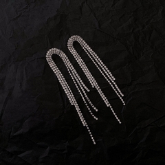 Khuyên tai bạc dài 3 hàng