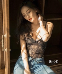 Jumsuit 2 dây ren sexy thêu hoa