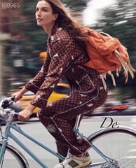 pijama lụa lv nâu