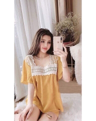 đồ mặc nhà cộc tay màu vàng
