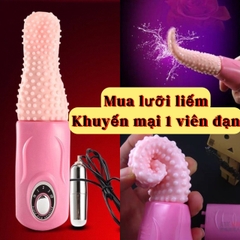 Lưỡi rung âm đạo kèm trứng rung hình viên đạn bạc