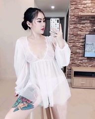 đầm ngủ ren trắng