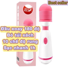 Chày rung âm đạo cầm tay xoắn đỏ hồng