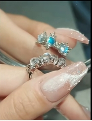 Nhẫn bạc đính 3 ngọc