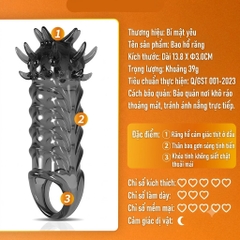 Bao cao su gai mềm Tiger Tooth Meleon Sleeve dương vật có gai kích thích