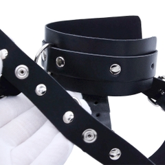 Bộ đai da Body Harness nữ kèm còng tay và dây xích cổ