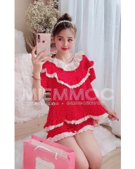 pijama cộc tay chấm bi