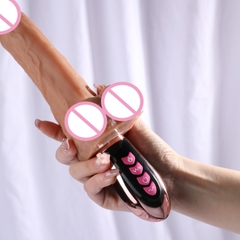 Dildo cầm tay rung thụt sưởi ấm mềm dẻo cỡ lớn