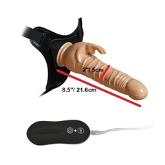 Dildo đeo hông rung 10 chế độ - Strap-on Rabbit Dong 8.5 inch cao cấp