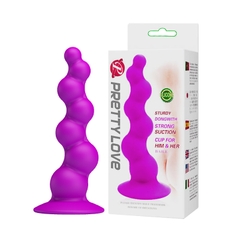 Dildo hậu môn hút chân không Pretty Love tím - Chuỗi hạt Anal Beads bong bóng