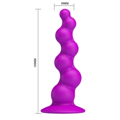 Dildo hậu môn hút chân không Pretty Love tím - Chuỗi hạt Anal Beads bong bóng