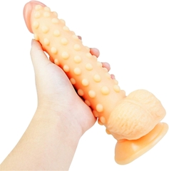 Dương vật giả gắn tường gai nổi đế hút siêu mềm có bìu size khủng