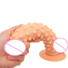 Dương vật giả gắn tường gai nổi đế hút siêu mềm có bìu size khủng