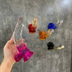 Dương vật giả Jelly trong suốt nhiều màu sắc có đế hút gắn tường