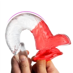 Dương vật giả Jelly trong suốt nhiều màu sắc có đế hút gắn tường