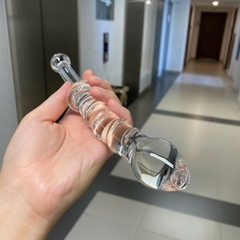 Dương vật giả thủy tinh có tay cầm dài kích thích âm đạo hậu môn
