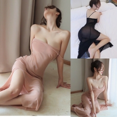 Váy ngủ trơn dài ren